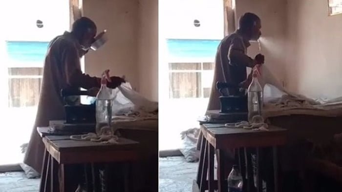 पानी मुंह में भरकर कपड़ों पर थूका..फिर प्रेस करने लगा, वीडियो देख भड़के लोग 1 muh पानी मुंह में भरकर कपड़ों पर थूका..फिर प्रेस करने लगा, वीडियो देख भड़के लोग