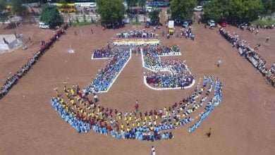 6 23 शिवपुरी में 5 हजार स्कूली बच्चों ने किया सामूहिक रूप से राष्ट्र को नमन