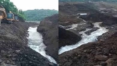dhar dam कारम नदी बांध के टूटने का खतरा कम हुआ, चैनल बनाकर सुरक्षित तरीके से निकाला जा रहा है पानी