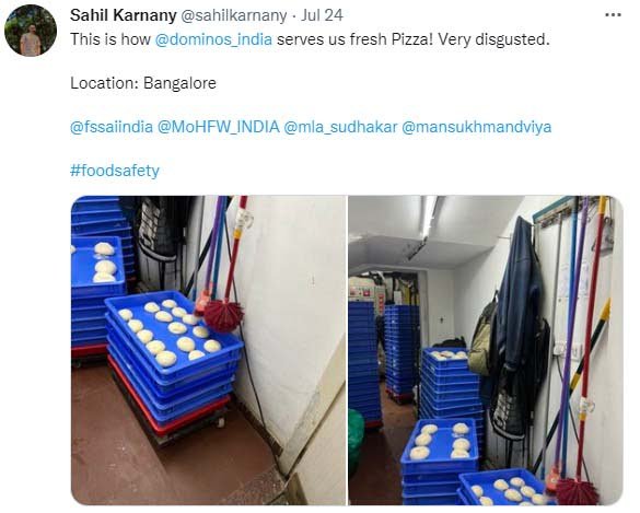 डोमिनोज स्टोर में आटे के ऊपर लटका दिखा टॉयलेट ब्रश, कंपनी ने दी सफाई 1 dominos डोमिनोज स्टोर में आटे के ऊपर लटका दिखा टॉयलेट ब्रश, कंपनी ने दी सफाई