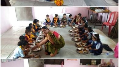 1 jpeg 11 लाड़ली लक्ष्मी बेटियों का पूजन कर कन्या भोज कराया