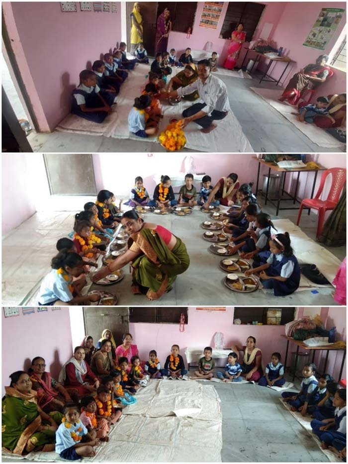 1 jpeg 11 लाड़ली लक्ष्मी बेटियों का पूजन कर कन्या भोज कराया