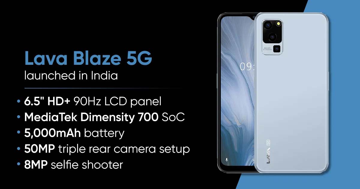 Lava Blaze 5G भारत का सबसे सस्ता स्मार्टफोन लॉन्च, कीमत मात्र 9999 रुपये 1 lava blaze 5g specifications