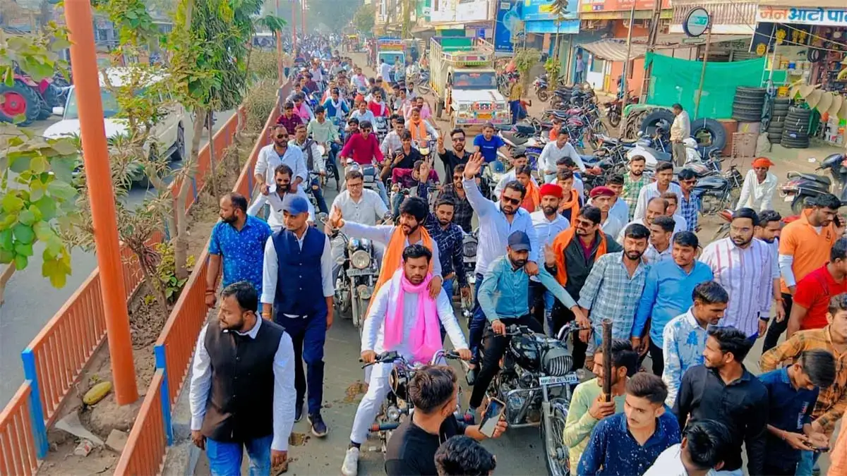 Khirkiya News : करणी सेना परिवार ने सर्व समाज के साथ किया विशाल बाइक रैली एवं सभा का आयोजन 1 karni sena