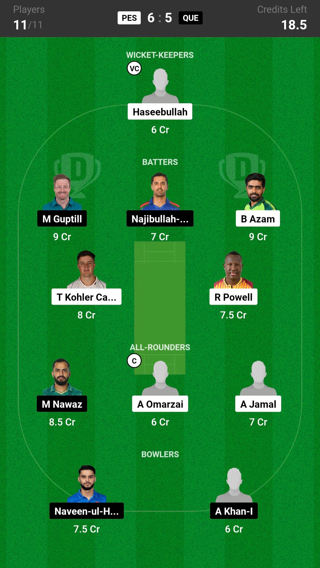 PES vs QUE Dream 11 Prediction