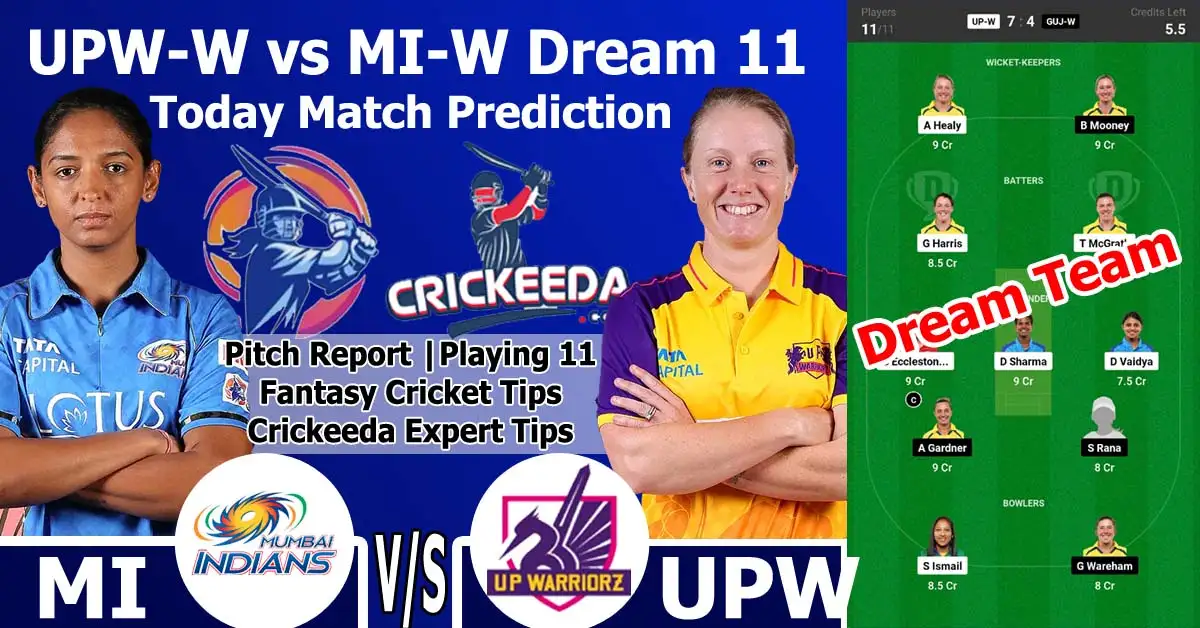 UPW-W vs MI-W Dream 11 Prediction Today Match | WPL 2023 | Pitch Report | Probable Playing 11| Player Stats | Fantasy Cricket Tips 1 UPW-W vs MI-W Dream11