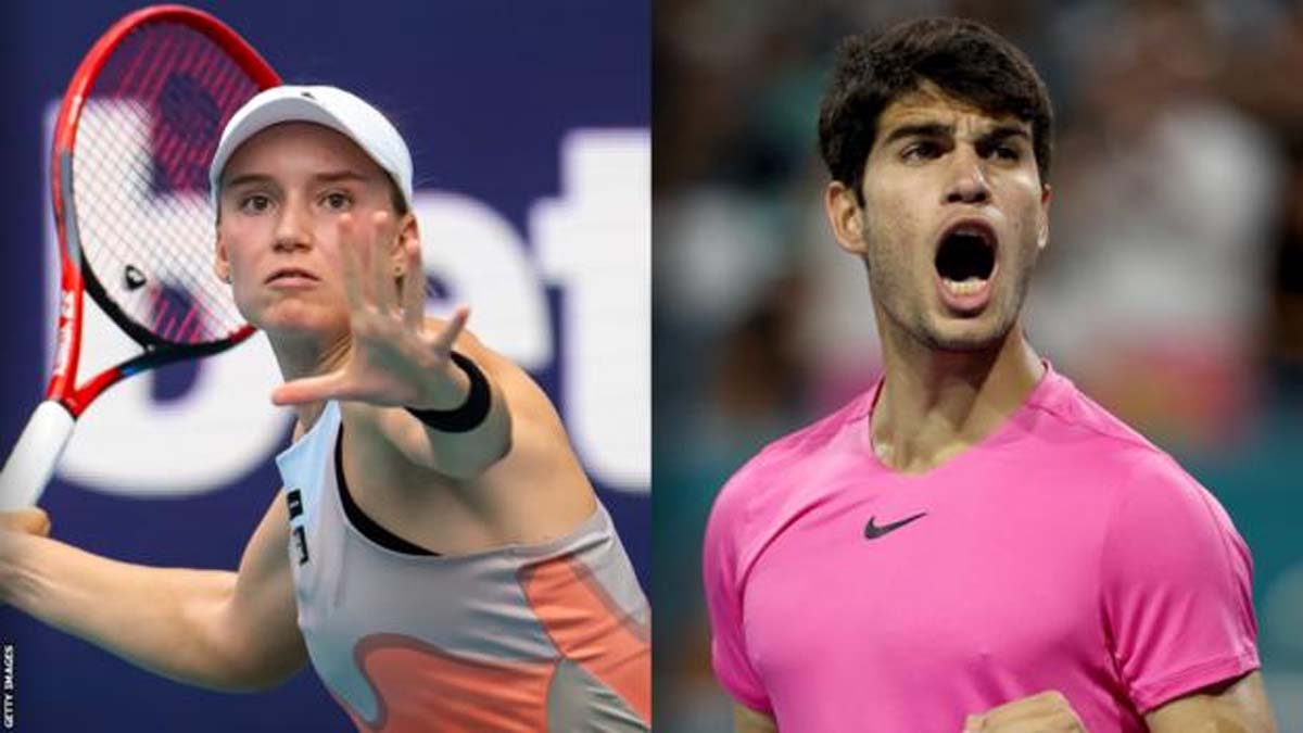 Miami Open : अलकाराज सेमी में, महिला वर्ग के फाइनल में रायबकिना 1 alkraz and Miami Open : अलकाराज सेमी में, महिला वर्ग के फाइनल में रायबकिना