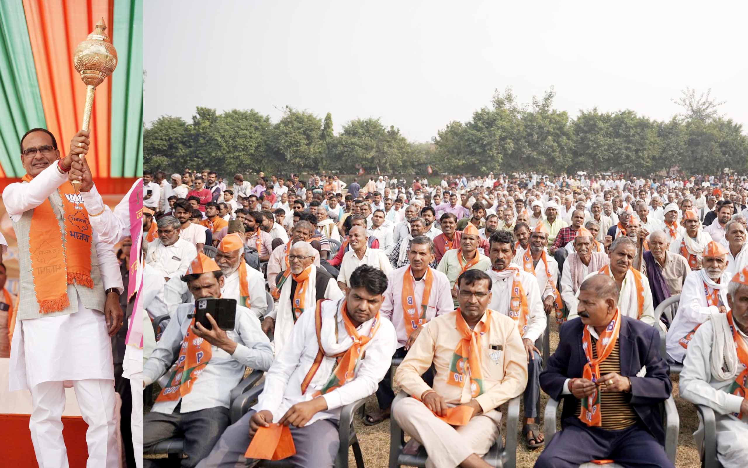 shivraj in rajsthan शिवराज सिंह बोले - एमपी में फिर बन रही है भाजपा सरकार, यहां भी भाजपा को जिताकर, राजस्थान का गौरव बढ़ाएं