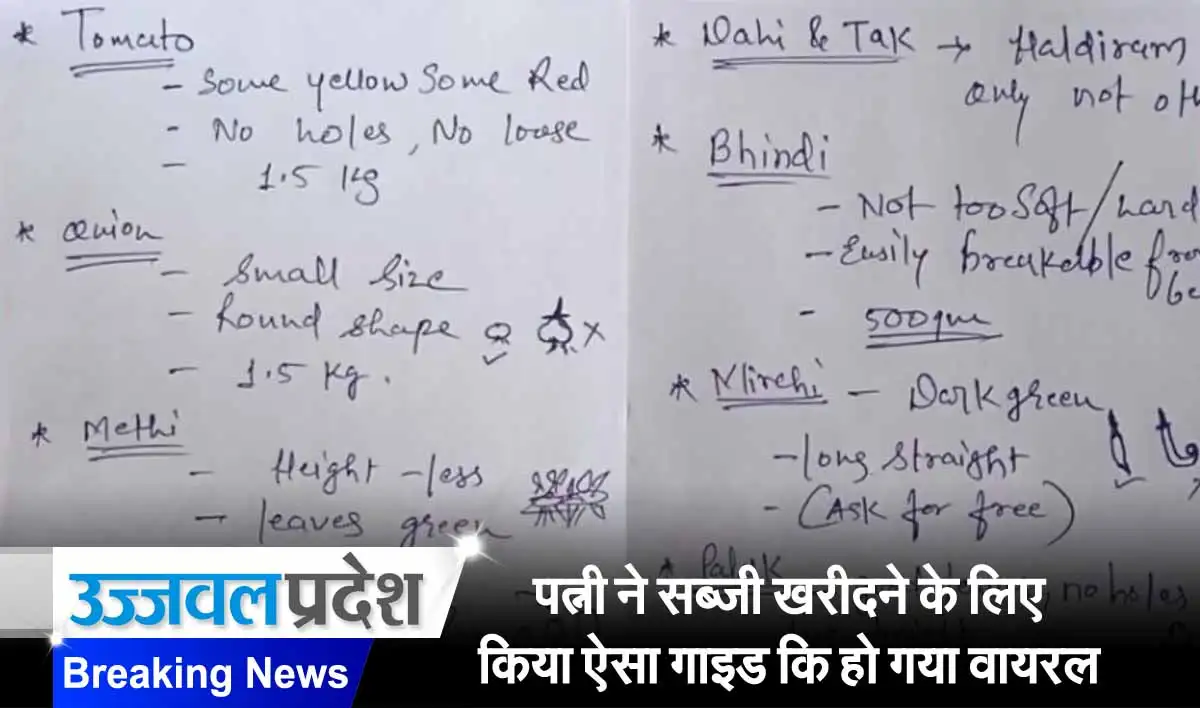 Viral News: पत्नी ने सब्जी खरीदने के लिए किया ऐसा गाइड कि हो गया वायरल 1 viral Video