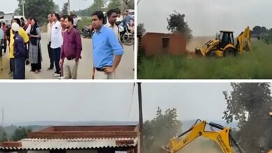 22A 84 मनेंद्रगढ़ के जेल बिल्डिंग रोड पर चला सरकारी बुलडोजर, अतिक्रमण हुआ जमींदोज