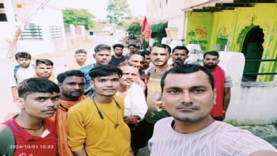 3A 122 ग्राम बम्हनगवां से युवाओ का दल पदयात्रा कर पहुंचा मैहर माता के लिए दर्शन