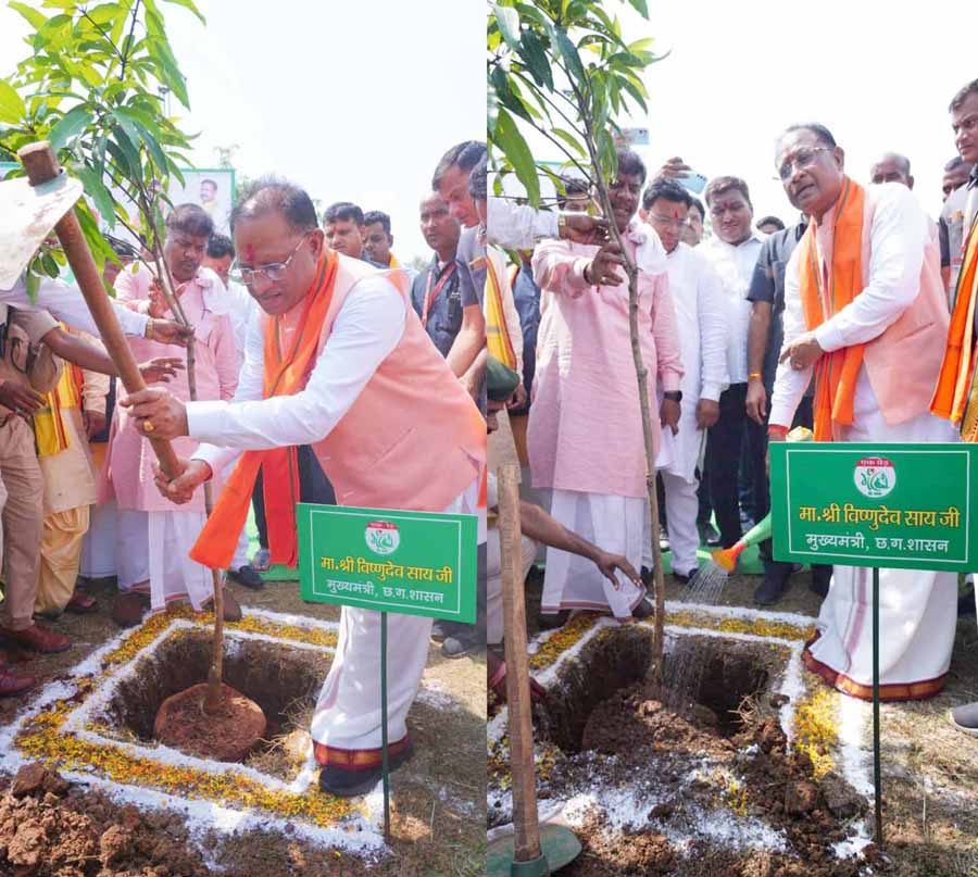 मुख्यमंत्री विष्णु देव साय ने एक पेड़ मां के नाम अभियान के अंतर्गत लगाया केसर आम का पौधा 1 Sai2 मुख्यमंत्री विष्णु देव साय ने एक पेड़ मां के नाम अभियान के अंतर्गत लगाया केसर आम का पौधा