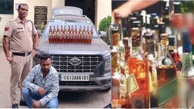 chhattisgarh 06 1 2 छत्तीसगढ़-रायगढ़ में कार समेत शराब की अवैध खेप जब्त, ओडिसा से लाया था तस्कर