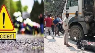 chhattisgarh 16 1 8 छत्तीसगढ़-कोरबा में हाइवा ने बाइक को मारी टक्कर, नीचे से निकलकर बाल-बाल बचे प्रोफेसर