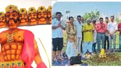 ravan बोरियाखुर्द में 55 फीट का रावण व 40-40 फीट के मेघनाथ और कुंभकरण का होगा दहन