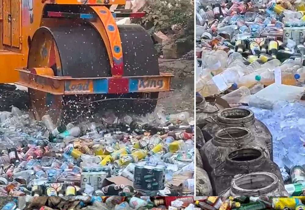 नर्मदापुरम में आबकारी विभाग ने 59.84 लाख की शराब पर चला बुलडोजर:आबकारी विभाग ने जब्त कर नष्ट करवाई 1 28A 25 नर्मदापुरम में आबकारी विभाग ने 59.84 लाख की शराब पर चला बुलडोजर:आबकारी विभाग ने जब्त कर नष्ट करवाई