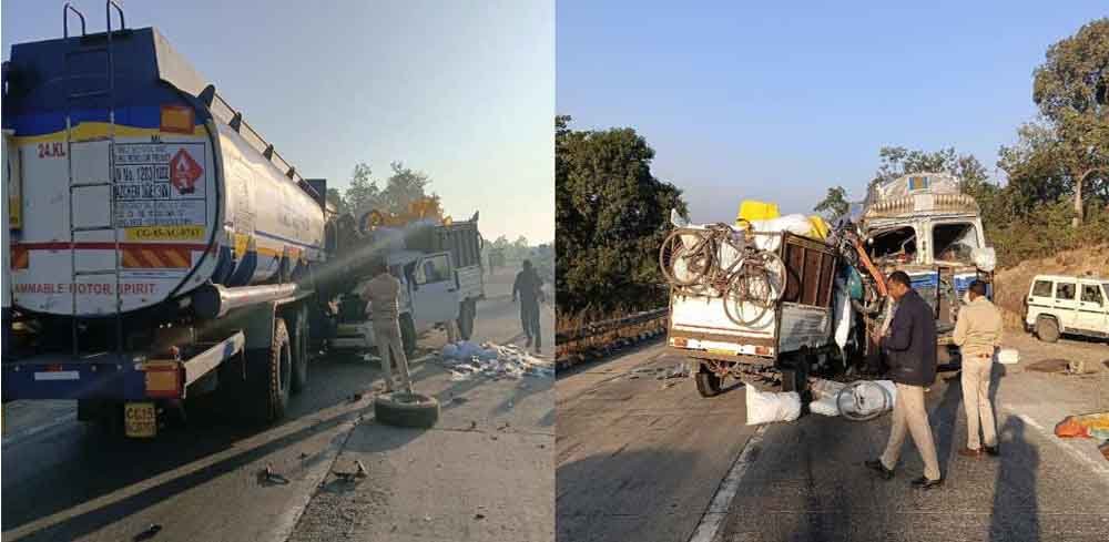 छत्तीसगढ़-कोरबा में डीजल ट्रक और पिकअप में आमने-सामने की भिड़ंत, 1 की मौत और 4 घायल 1 Chhattisgarh 14 1 4 छत्तीसगढ़-कोरबा में डीजल ट्रक और पिकअप में आमने-सामने की भिड़ंत, 1 की मौत और 4 घायल