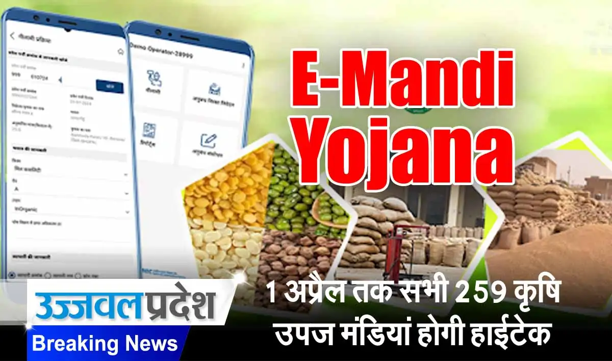 E-Mandi Yojana: 1 अप्रैल तक सभी 259 कृषि उपज मंडियां होगी हाईटेक 1 E-Mandi Yojana