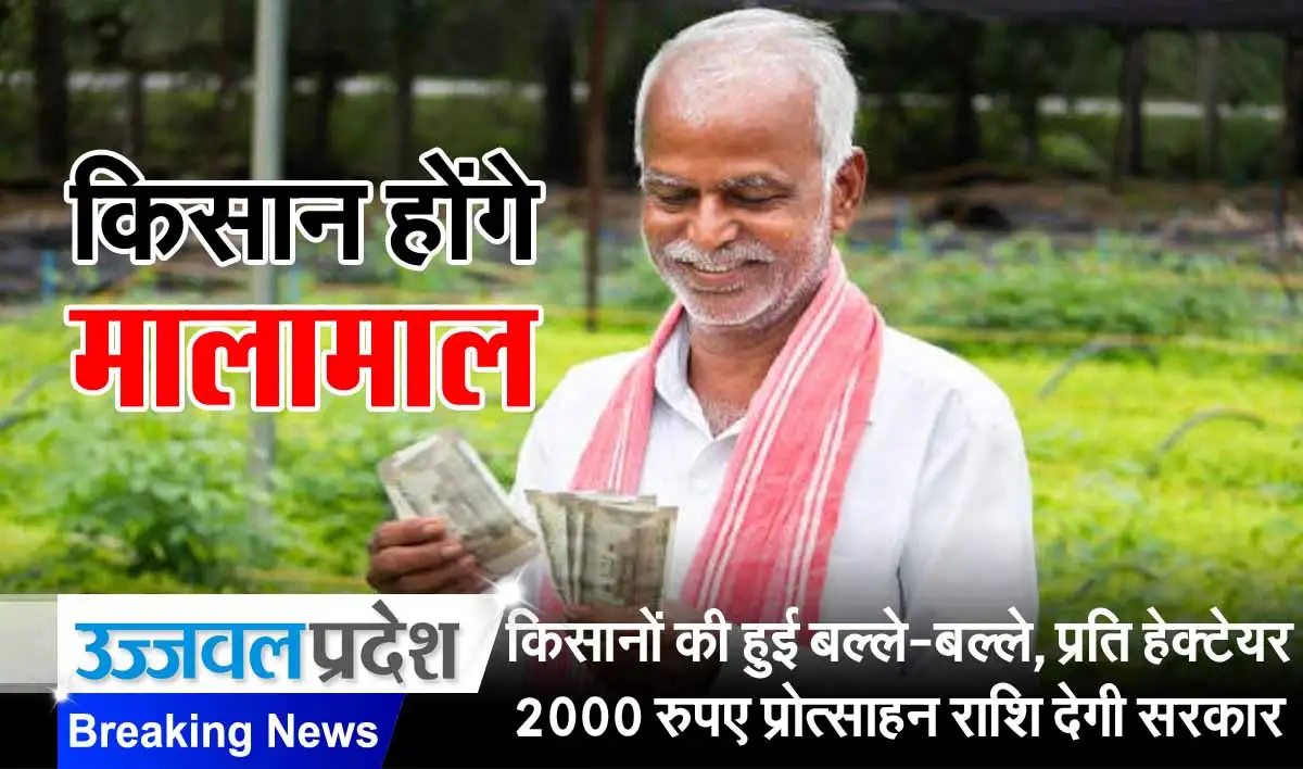 MP Breaking : किसानों की हुई बल्ले-बल्ले, प्रति हेक्टेयर 2000 रुपए प्रोत्साहन राशि देगी सरकार 1 MP ke Kisan ki balle balle