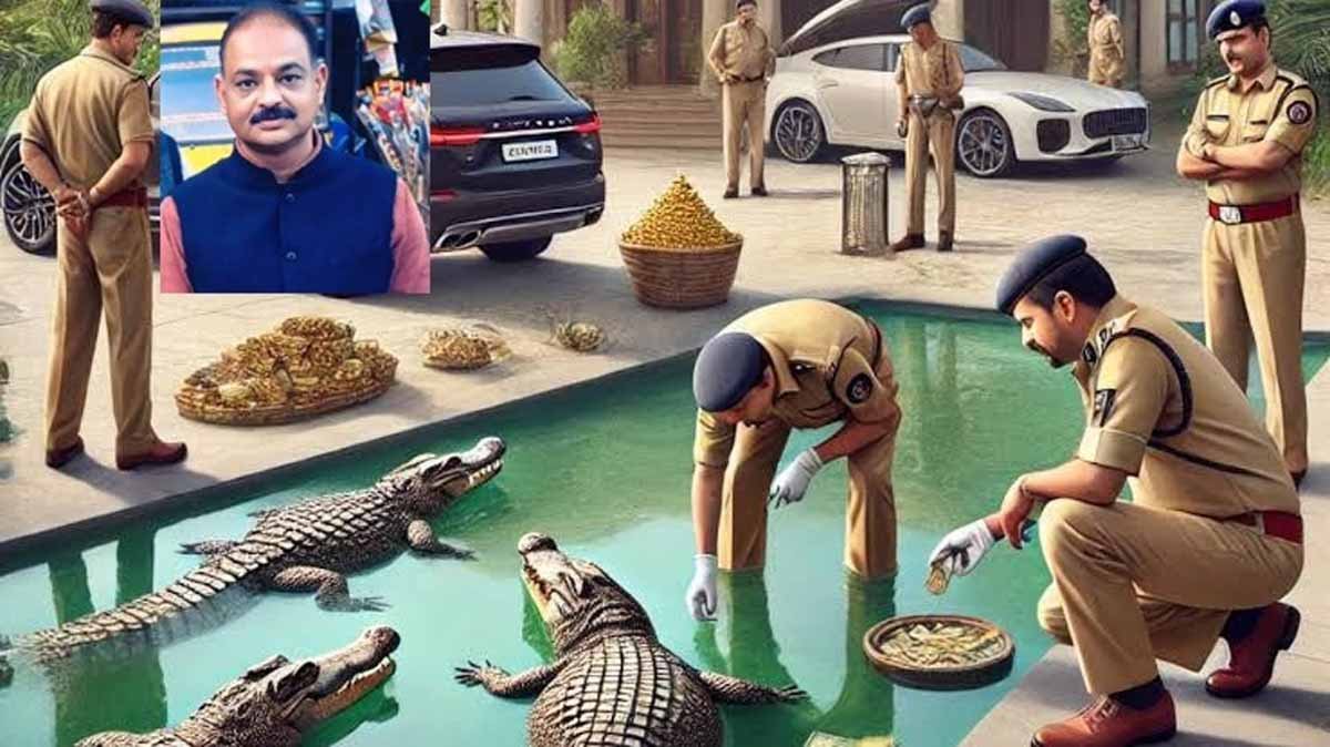 MP News: पूर्व विधायक के घर आयकर अधिकारियों को मिले मगरमच्छ 1 IT Raid crocodile