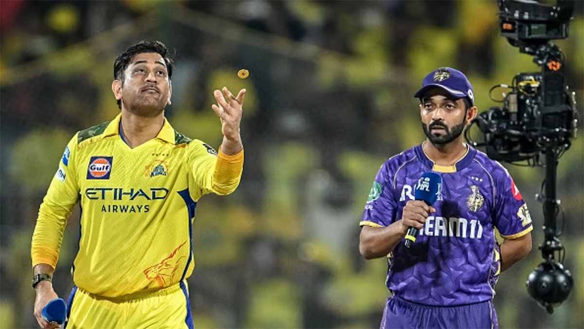 IPL 2025 में केकेआर ने टॉस जीतकर पहले बल्लेबाजी करने का किया फैसला 1 ipl 2025 match 57 csk vs kkr