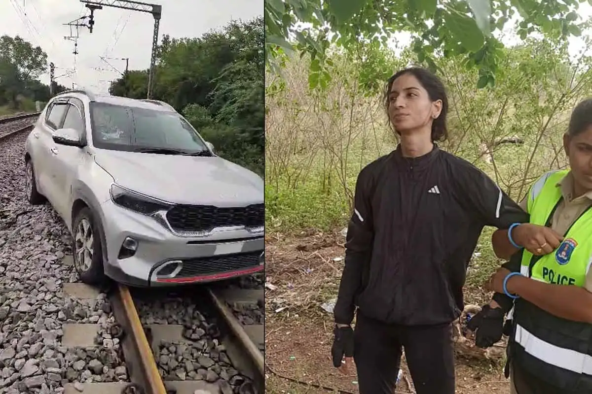 Telangana News: रील के चक्कर में जानलेवा हरकत, नशे में धुत महिला ने रेलवे ट्रैक पर दौड़ाई कार” 1 Telangana News