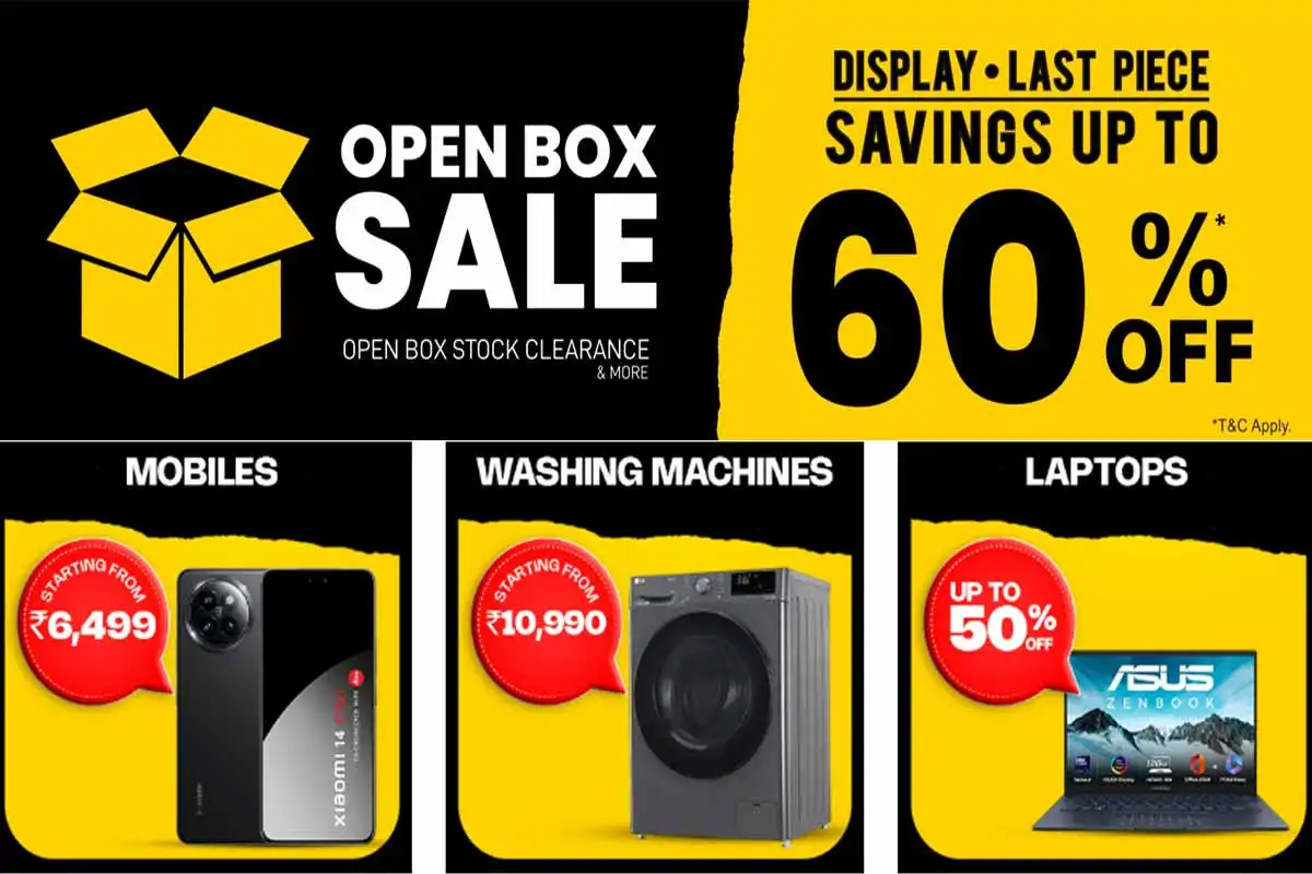 Vijay Sales Open Box Sale: मोबाइल, लैपटॉप और स्मार्ट वॉच पर 70% तक की छूट, iPhone 15 Plus बेस्ट डील्स भी 1 Vijay Sales Open Box Sale