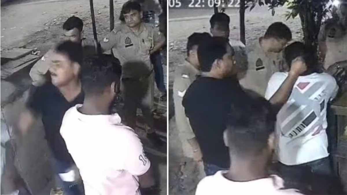 UP News: दरोगा का दुकानदार पर दादागिरी, बाल पकड़कर थप्पड़ मारना दरोगा को पड़ा भारी 1 bulandshahr inspector viral video