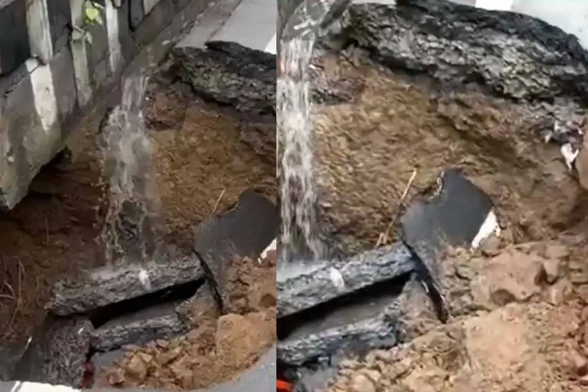 Bhopal News: बारिश के कहर से खुली लापरवाही की पोल, भोपाल के बोर्ड ऑफिस चौराहे पर सड़क धंसी, जानलेवा बना गड्ढा 1 Bhopal News