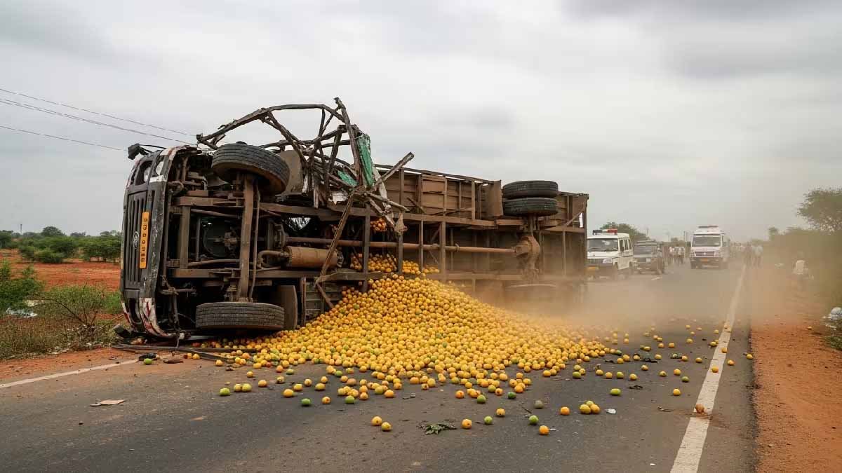 Desh News: आंध्र प्रदेश में आम से लदा ट्रक पलटने से 9 मजदूरों की मौत और 10 घायल 1 Desh News Andhra Pradesh Mango Truck Accident