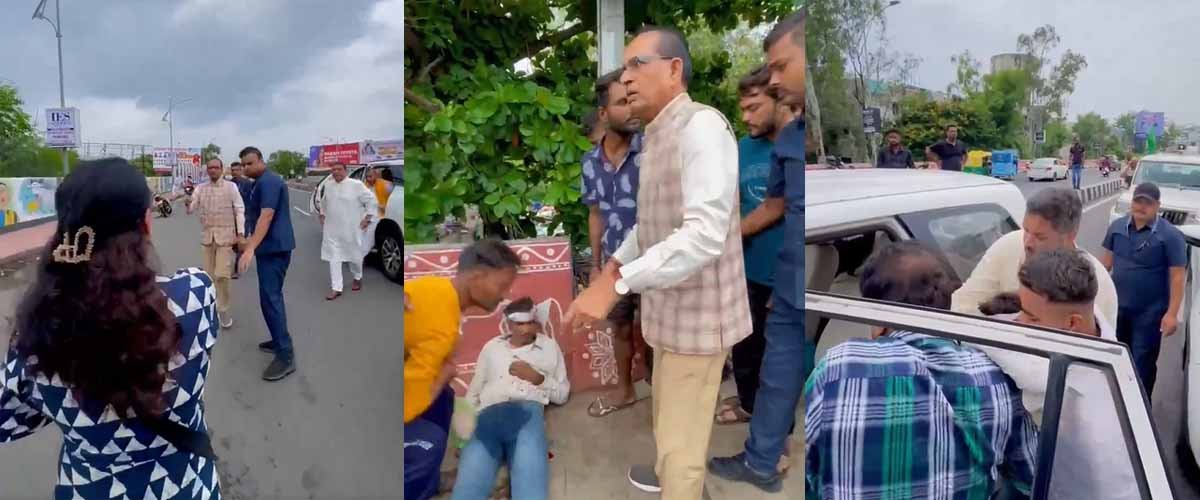 Bhopal News: हादसे में घायल युवक को देख रुका केंद्रीय मंत्री का काफिला, गाड़ी से अस्पताल भिजवाया 1 Shivraj singh chouhan kafila
