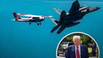 Trump Plane Flying Over Golf Course